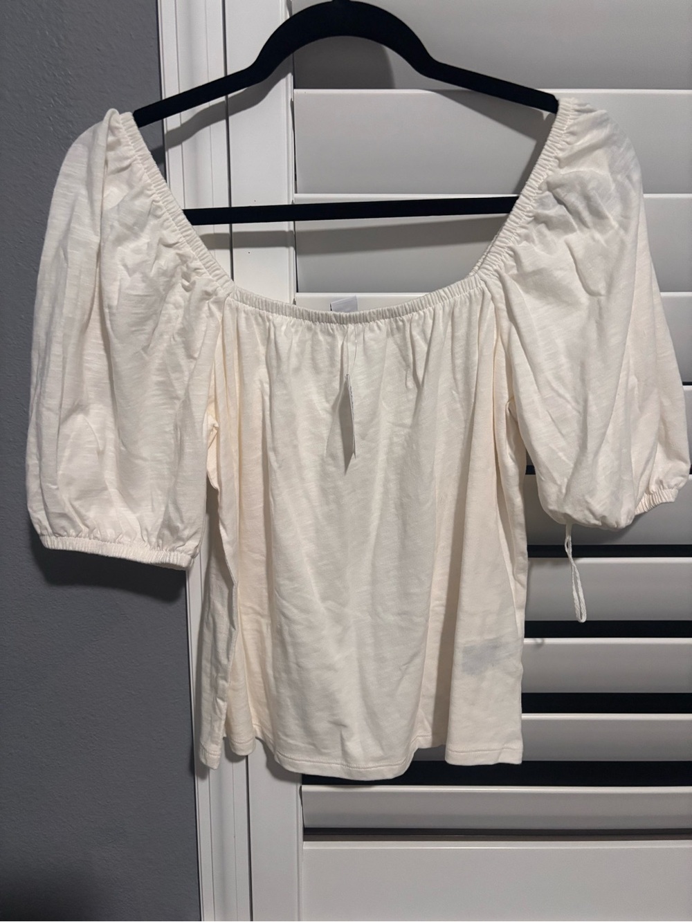 Old Navy Cream Off-Shoulder Puff Sleeve Blouse